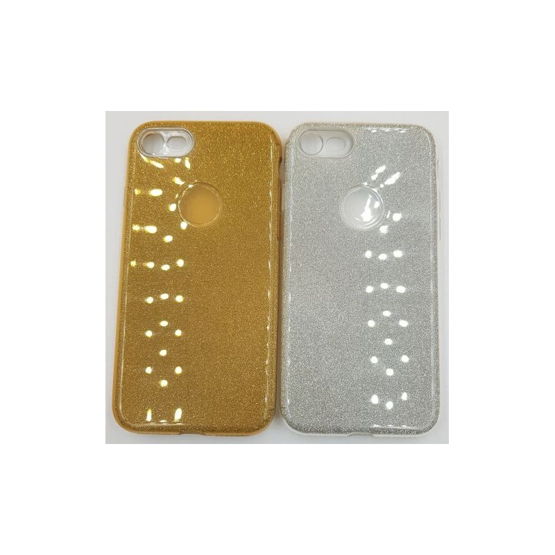Husa Iphone 8 cu sclipici argintie sau aurie