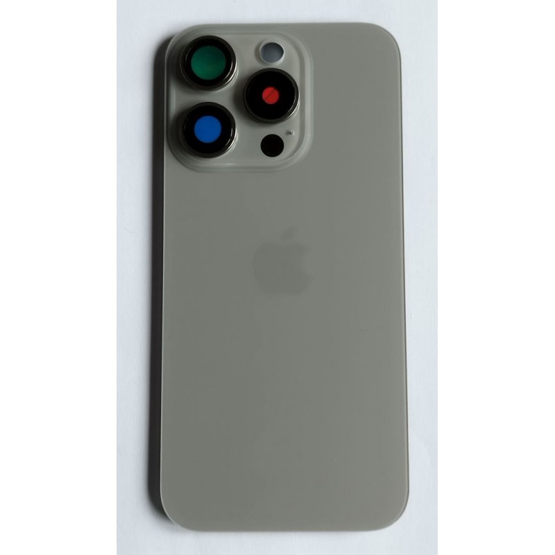 Capac iPhone 15 Pro cu geam camera gri, natural