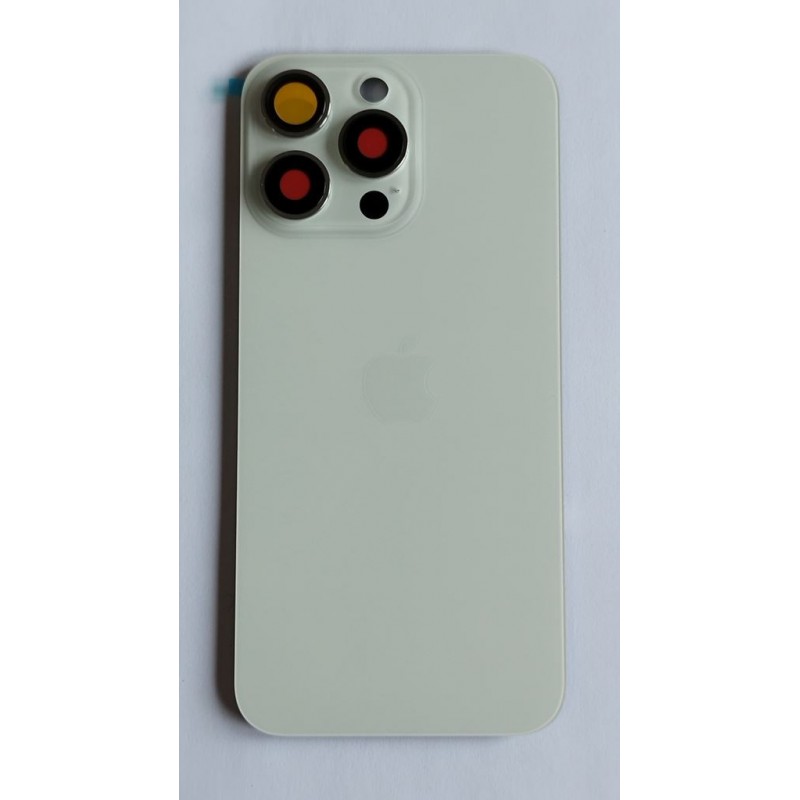 Capac iPhone 15 Pro Max cu geam camera alb