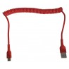 Cablu USB 2.0 A la USB tipe C spiralat rosu