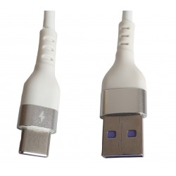 Cablu USB 2.0 A la USB tipe C spiralat alb