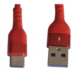 Cablu USB 2.0 A la USB tip C spiralat rosu