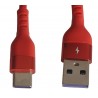 Cablu USB 2.0 A la USB tip C spiralat rosu