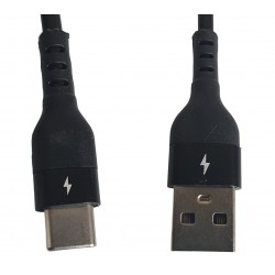 Cablu USB 2.0 A la USB tip C spiralat negru