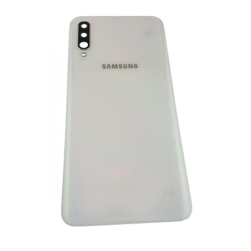 Capac Samsung Galaxy A50, A505 original swap grad B alb cu geam camera