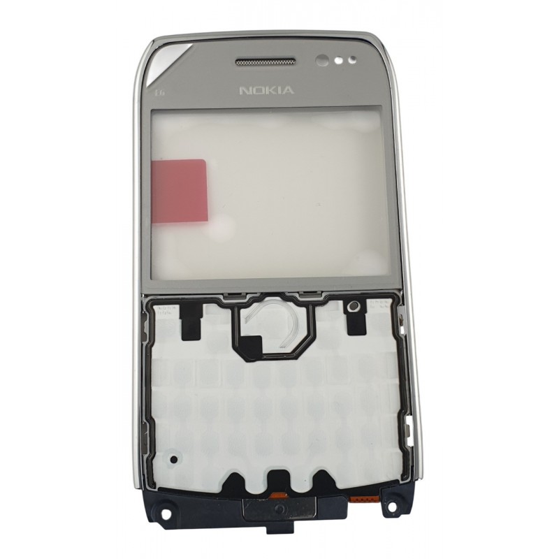 Carcasa Originala Fata Nokia E6-00 gri Rama + Touchscreen + Tastatura Interna