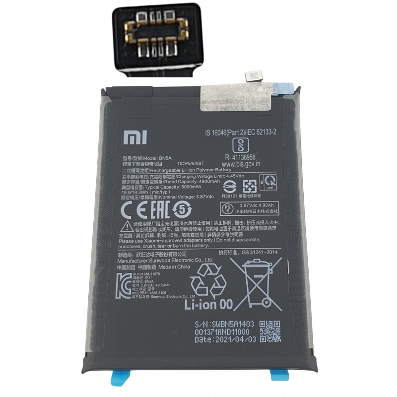 Acumulator Xiaomi  BN5A, Redmi 10 2022, Note 10T 5G, 10 2021, Note 10 5G, Poco M3 Pro 5G, original