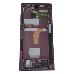 Display Samsung Galaxy S22 Ultra 5G S908 original cu rama grena