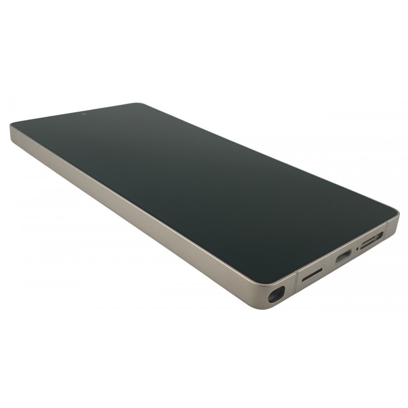 Display Samsung Galaxy S25 Ultra, S938 original service pack cu rama argintie, Titanium White Silver