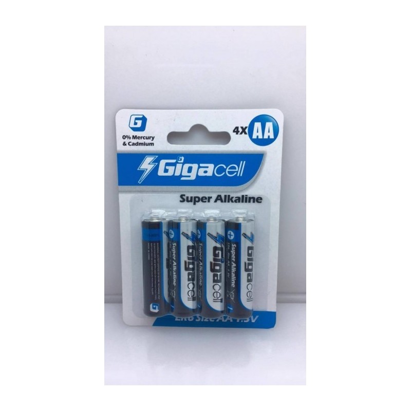 Baterii Super Alcaline Gigacell LR6 sau AA 4 bucati / set