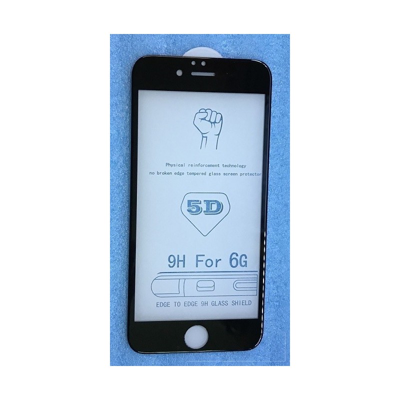 Folie protectie display de sticla 5D antisoc negru Iphone 6, 6S