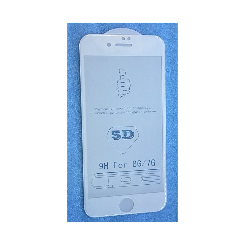 Folie protectie display de sticla 5D antisoc alb Iphone 7
