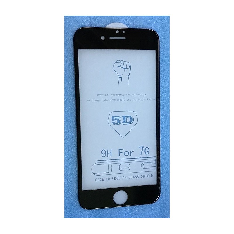 Folie protectie display de sticla 5D antisoc negru Iphone 8